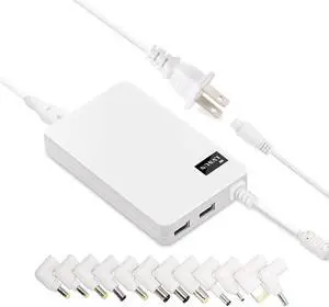 Lvsun Universal Laptop Charger 90W, 65W 45W AC Power Adapter with 12 Tips, for HP Acer Lenove Dell Samsung Gateway Notebook Sony JBL IBM Fujitsu Ultrabook, DC 18.5V 19V 19.5V 20V- White