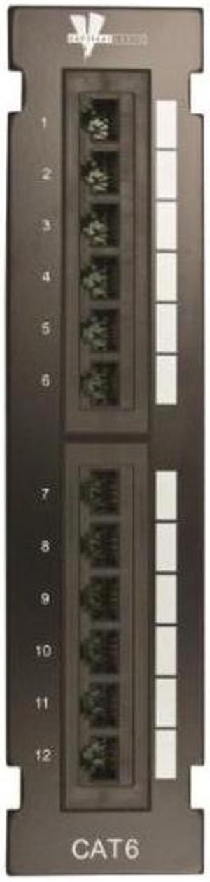 Vertical Cable Cat6 12 Port Vertical Mini Patch Panel with Mounting Bracket