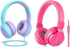 gorsun Kids Headphones with Limited Volume, Toddler Headphones for Boys and Girls, Children's Headphone Over Ear, Wired Headset Earphones for Children