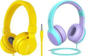 gorsun Toddler Headphones, Lightweight Stereo Wired Kids Headphones, Adjustable Headband Children's Headset for Smartphones Computer Pad Earphones