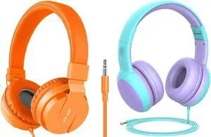 gorsun Toddler Headphones, Lightweight Stereo Wired Kids Headphones, Adjustable Headband Children's Headset for Smartphones Computer Pad Earphones
