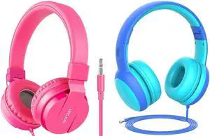 gorsun Toddler Headphones, Lightweight Stereo Wired Kids Headphones, Adjustable Headband Children's Headset for Smartphones Computer Pad Earphones