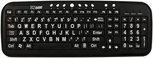 EZSee by DC - USB Wired Large Print Keyboard - White Letters on Black Keys - Perfect for Seniors and People with Bad Eye Sight Visually Impaired, Low Vision, Low Light,