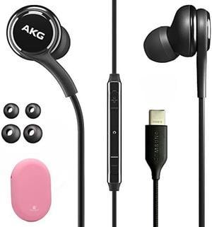Original Samsung AKG Earbuds USB Type C inEar Earbud Headphones with Remote  Mic for Galaxy A53 5G S22 S21 FE S20 Ultra Note 10 S10 Plus  Braided  Includes Rubber Pouch AKG  Pink Pouch