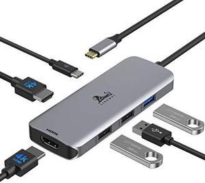 USB C Docking Station Dual HDMI, USB C to Dual Monitors Adapter to Dual 4K HDMI, 3 USB, PD Charging Port, LIONWEI USB C Hub Dual Monitor for Dell XPS 13/15, Lenovo Yoga, HP x360 /Elitebook, etc