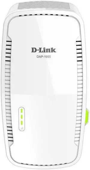 D-Link DAP-1955-US, WiFi Range Extender Mesh Gigabit AC1900 Dual Band Plug In Wall Signal Booster Wireless or Ethernet Port Smart Home Access Point, White