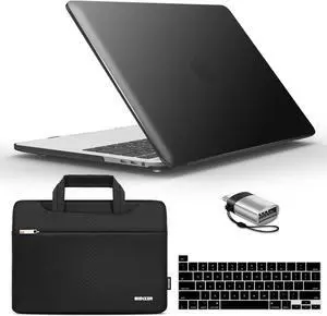 IBENZER Compatible with 2025 2024 M2 MacBook Pro 13 Inch Case 2025-2016 M1 A2338 A2289 A2251 A2159 A1989 A1706 A1708, Hard Shell Case & Sleeve & Keyboard Cover & Type C, Black,T13-BK+3