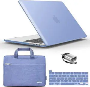 IBENZER Compatible with 2025 2024 M2 MacBook Pro 13 Inch Case 2025-2016 M1 A2338 A2289 A2251 A2159 A1989 A1706 A1708, Hard Shell Case & Sleeve & Keyboard Cover & Type C, Serenity Blue,T13-SRL+3