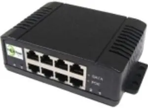 4 Port High Pwr (60W per Port) GigE Passive PoE Midspan Inj, 12-60VDC Wire Term in, 12-60V 1A PoE Out, PoE Pinout: 4,5V+; 7,8V-, Shielded/Surge Prot, Incl DIN Rail Mount kit, Diff Volt on Each Port