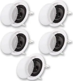 Acoustic Audio by Goldwood CS-IC83 8 3-Way In Ceiling Home Theater Speaker System (White, 5 Speakers)