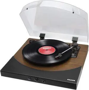 ION IT94WD Premier LP Bluetooth Wireless USB Turntable (Brown)