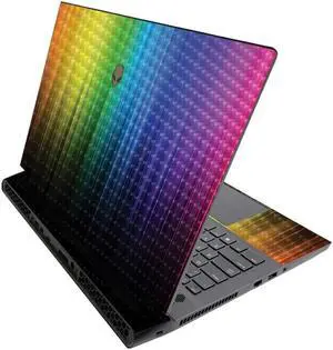 MightySkins Carbon Fiber Skin for Alienware M17 R3 (2020) & M17 R4 (2021) - Rainbow Streaks | Durable Textured Carbon Fiber Finish | Easy to Apply | Made in The USA