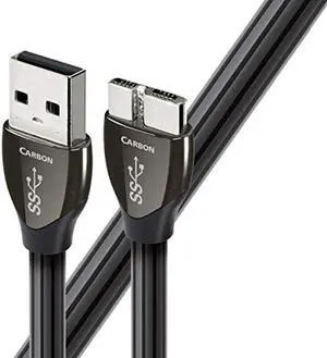 AudioQuest 0.75 m Carbon Micro USB 3.0 USB Cable 0.75 m USB A Micro-USB B Black - USB Cable (0.75 m, USB A, Micro USB B, 3.0 (3.1 Gen 1), Male/Male Connector, Black)