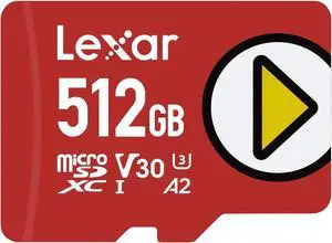 Lexar 512GB PLAY micro SD Card, UHS-I, C10, U3, V30, A2, Full HD, 4K, Up To 160/100 MB/s microSDXC Memory Card, Expanded Storage for Nintendo-Switch 1, Gaming, Smartphones, Tablets (LMSPLAY512G-BNNNU) Lexar 512GB PLAY micro SD Card, UHS-I, C10, U3, V30, A2, Full HD, 4K, Up To 160/100 MB/s microSDXC Memory Card, Expanded Storage for Nintendo-Switch 1, Gaming, Smartphones, Tablets (LMSPLAY512G-BNNNU)
