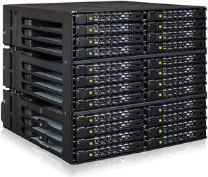 ICY DOCK Rugged 24 x 2.5 SAS/SATA HDD/SSD Mobile Rack Enclosure for 3 x 5.25 Bay (6 x Mini-SAS HD) | ToughArmor MB924IP-B
