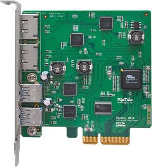 HighPoint RocketU 1144E PCIe 2.0 x4 USB Controller 2X 6Gb/s E-SATA Ports and 2X USB 3.0 Type A Ports.