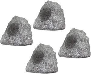 Theater Solutions 4R4G New Wired Outdoor Garden Waterproof Granite Rock Patio Speakers (set of 4)