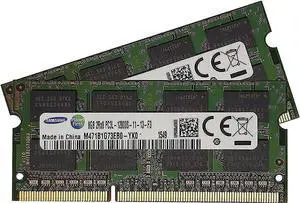 Samsung 16GB (2 x 8GB) 204-pin SODIMM, DDR3 PC3L-12800, 1600MHz ram Memory Module for laptops (M471B1G73EB0-YK0 x 2)