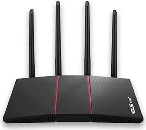 ASUS RT-AX55 AX1800 Dual Band WiFi 6 Gigabit Router, 802.11ax, Lifetime internet security, Parental Control, Mesh WiFi support, MU-MIMO, OFDMA, 4 Gigabit LAN Ports, Beamforming