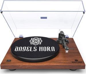 ANGELS HORN Turntable, Vinyl Record Player, Built-in Phono Preamp, Belt Drive 2-Speed, Adjustable Counterweight, AT-3600L (Upgraded Bluetooth Version)