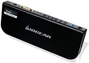 IOGEAR USB 3.0 9 in 1 Universal Docking Station - Dual Monitor with HDMI n DVI/VGA - 2 x USB 3.0 - 4 x USB 2.0 - Gigabit Ethernet - 3.5mm Audio Out - Laptop - Ultrabook -PCs - Mac - More - GUD300