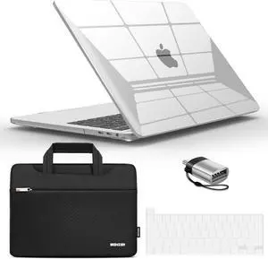 IBENZER Compatible with 2025 2024 M2 MacBook Pro 13 Inch Case 2025-2016 M1 A2338 A2289 A2251 A2159 A1989 A1706 A1708, Hard Shell Case & Sleeve & Keyboard Cover & Type C, Crystal Clear,T13-CYCL+3