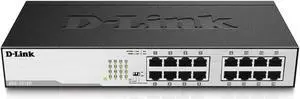 D-Link Ethernet Switch, 16 Port Gigabit Unmanaged Fanless Network Hub Desktop or Rack Mountable (DGS-1016D)