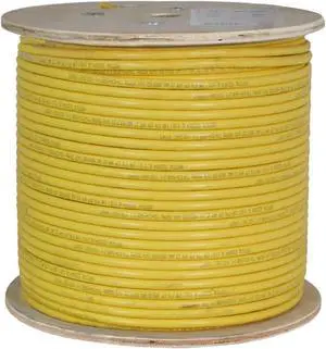 Vertical Cable Cat6A 10G, UTP, 23AWG, Solid Bare Copper, PVC, 1000ft Bulk Ethernet Cable, Yellow