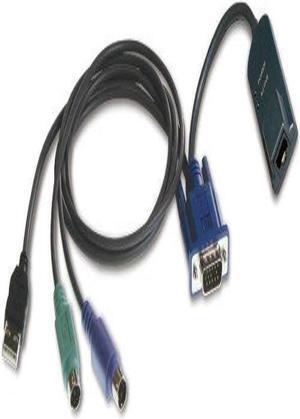 Vertiv Avocent Virtual Media Server Interface Module, KVM Cable, PS2 USB 2.0, KVM Switch to Server, VGA Video, 14 inch PS/2 and USB Cable, RJ-45 Female Connector, Single Cat5 Cable (DSAVIQ-PS2M)