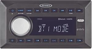 Jensen JWM30 Multisource 3-zone Stereo, Black; 3 Speaker Zones (A/B/C); 6 Total Speaker Outputs; Dual Bluetooth with A2DP/AVRCP Streaming Audio; Front HDMI Input; Digital AM/FM Tuner; Time/Alarm Clock
