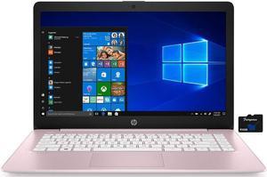 HP 2021 Stream 14 inch HD Laptop PC, Intel Celeron N4000, 4GB RAM, 64GB eMMC, WiFi, Bluetooth, Webcam, HDMI, Windows 10 S with Office 365 Personal for 1 Year + Fairywren Card (Rose Pink)