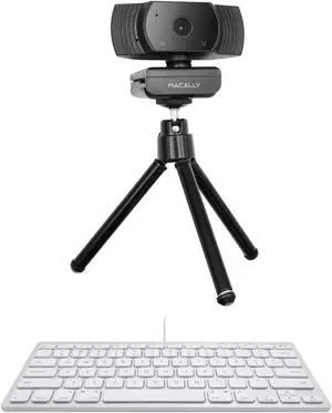 Macally Mini Keyboard and a 1080P Webcam, Designed for Clear Smooth Streaming