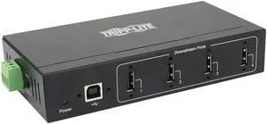 Tripp Lite 4-Port USB 2.0 Hub, Industrial Grade Hub USB 2.0, 15 kv ESD Immunity, Industrial USB 2.0 Hub with 4 Ports, Metal Housing Build, Wall/DIN Mounting (U223-004-IND-1)