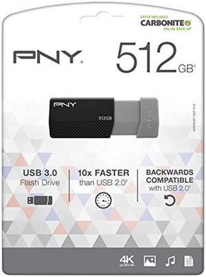 PNY USB 3.0 Flash Drive, 512GB, Black