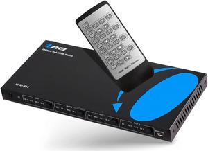 OREI 4x4 HDMI 4K Matrix Switch/Splitter, (4-Input, 4-Output) with Remote Control Supports UltraHD 4K@60Hz 4:4:4, HDR, YUV, HDMI 2.0, HDCP 2.2, 3D, 1080p, 18 GBPS - Downscaler (4K & 1080p Together)