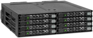 ICY DOCK Full Metal 8 x 2.5 SAS/SATA HDD/SSD Moblie Rack Enclosure for 5.25" Bay | ToughArmor MB998SP-B