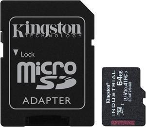 Kingston Industrial 64GB microSDXC C10 A1 pSLC Card + SD Adapter SDCIT2/64GB