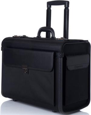 Alpine Swiss Rolling 17" Laptop Briefcase on Wheels Attache Lawyers Case Legal Size Black