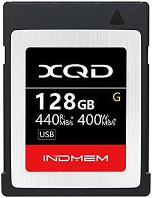 INDMEM XQD 128GB Memory Cards, 5X Tough MLC XQD Flash Memory Cards High Speed G Series| Max Read 440MB/s, Max Write 400MB/s