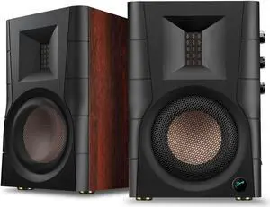 HiVi-Swans D100 Bluetooth Bookshelf Speakers - Powered Desktop Stereo Speakers for TV/Turntable/PC/Monitor - 4 Inch Near Field Computer Speakers 62w RMS - Wood Grain (Pair)