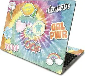 MightySkins Glossy Glitter Skin Compatible with Samsung Chromebook 4 (2021) 11.6" - VSCO Girl | Protective, Durable High-Gloss Glitter Finish | Easy to Apply and Change Styles | Made in The USA