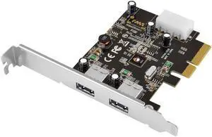 Siig USB 3.1 2 Port PCIe (JU-P20912-S1),Black