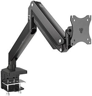 SIIG Single Monitor Desk Mount, 17" to 43", Heavy-Duty Premium Gas Spring, Fits Flat/Curved/Ultrawide Monitor, Load 33 lbs Max, VESA 75x75 100x100, 200x200, C-Clamp and Grommet Base (CE-MT2Z11-S1)