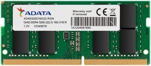 ADATA Premier 32GB Single DDR4 3200MHz CL22 PC4-25600 260-Pin SODIMM Memory RAM Single (AD4S320032G22-SGN)