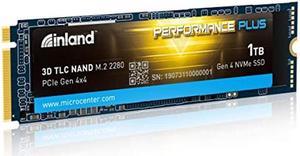 INLAND 1TB Performance Plus NVMe Internal Gaming SSD Solid State Drive Optimized for PS5 - Gen4 PCIe, M.2 2280, DRAM Cache, TLC 3D NAND Flash, Up to 7000MB/s