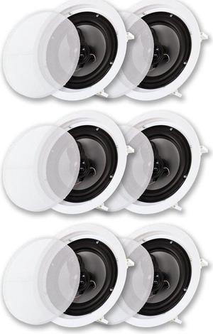 Acoustic Audio CS-IC83 in Ceiling 8" Speaker 3 Pair Pack 3 Way Home Theater 2100 Watt