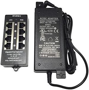PoE Texas 4 Port PoE Injector - Gigabit Passive Power Over Ethernet with 48V 48W UL Power Supply - 802.3af PoE Injector for VoiP Phones, WiFi Access Points, IP Cameras - Add PoE to Any Switch