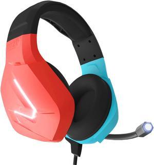Orzly Gaming Headset with Mic for Nintendo Switch OLED and Lite Joycon Color Match with Led Light Microphone & Remote - Hornet RXH-20 Tanami Edition