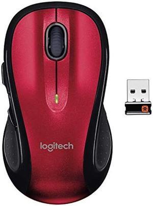 Logitech M510 Wireless Computer Mouse - Comfortable Shape with USB Unifying Receiver, Back/Forward Buttons and Side-to-Side Scrolling - Red