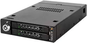 ICY DOCK Rugged Full Metal Dual Bay RAID 2.5 SATA HDD & SSD Mobile Rack for External 3.5" Drive Bay | ToughArmor MB992SKR-B